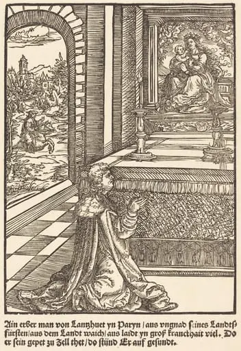 Ain erber man von Lanshuet ..., by Master of the Miracles of Mariazell