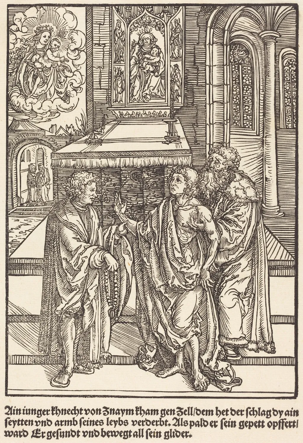 Ain iunger Khnacht von Znaym ..., by Master of the Miracles of Mariazell, ink, 1503
