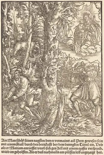 Ain Man Schoss seinen nagsten ..., by Master of the Miracles of Mariazell