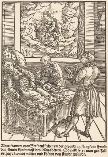 Ainer frawen von Stainerkirchen ..., by Master of the Miracles of Mariazell