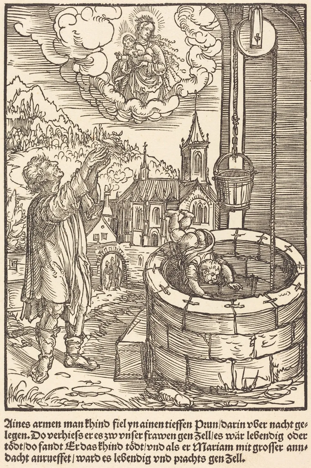 Aines armen man khind fiel ..., by Master of the Miracles of Mariazell, ink, 1503