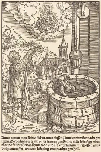 Aines armen man khind fiel ..., by Master of the Miracles of Mariazell