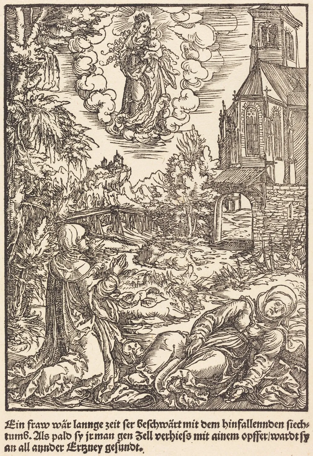 Ein Frau war lannge Zeit ..., by Master of the Miracles of Mariazell, ink, 1503
