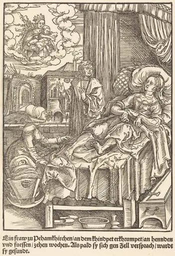 Ein fraw zu Peham Kirchen ..., by Master of the Miracles of Mariazell