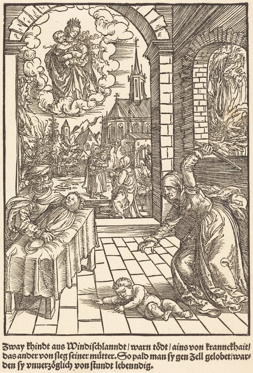 Zway khindt aus Windischlanndt ..., by Master of the Miracles of Mariazell, ink, 1503