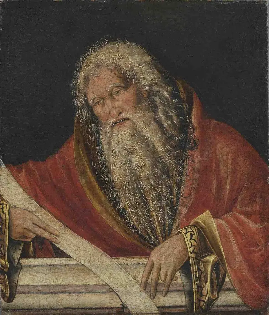 Halbfigur eines Propheten, by Master of the Munich Marian Panels