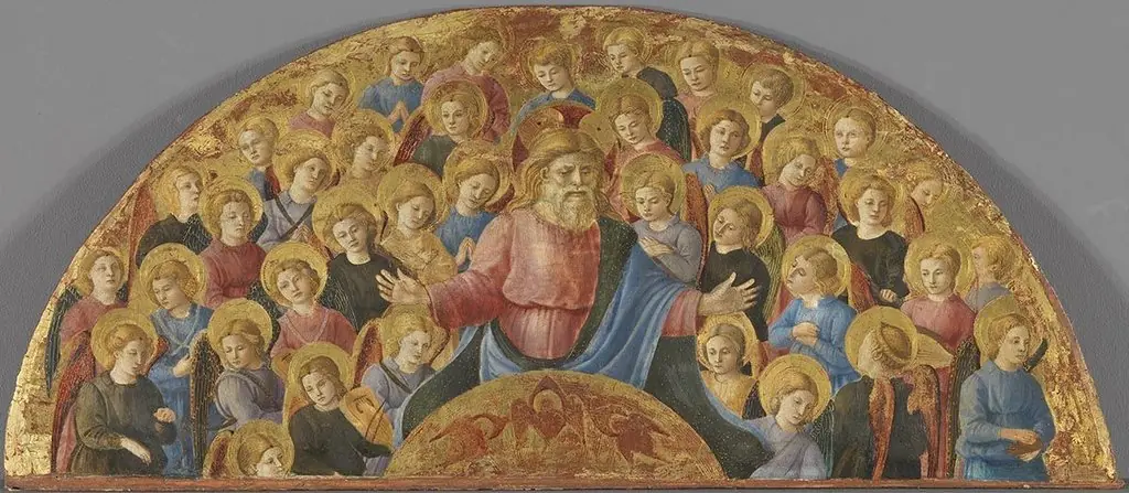 God the Father with angels, by Master of the Nativity of Castello