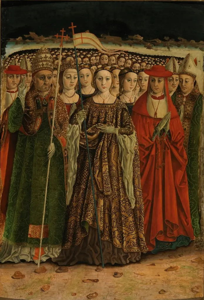 Santa Úrsula con las once mil vírgenes, by Master of the Once Mil Vírgenes