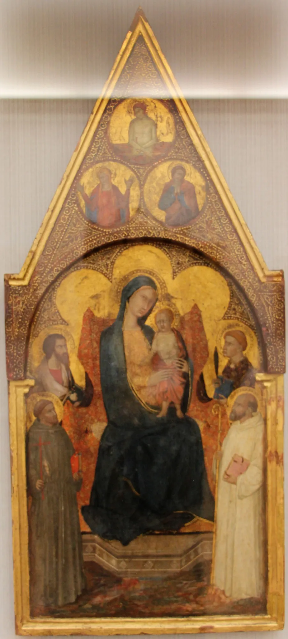 Thronende Maria mit dem Kind und vier Heiligen, by Master of the Palazzo Venezia Madonna, unspecified, 1335