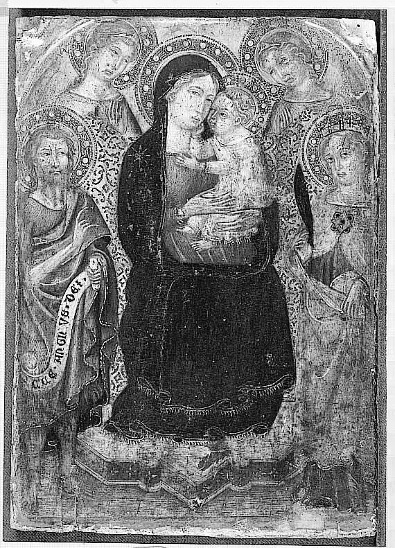 The Virgin and Child with two Saints and two Angels, by Master of the Panzano Triptych