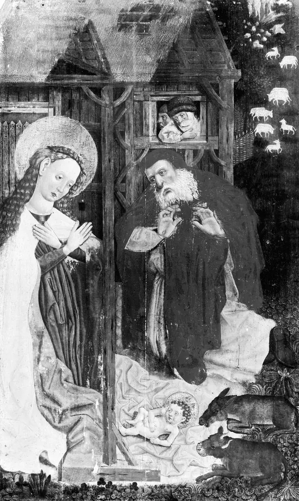 Adoration of the child, by Master of the Polling Panels