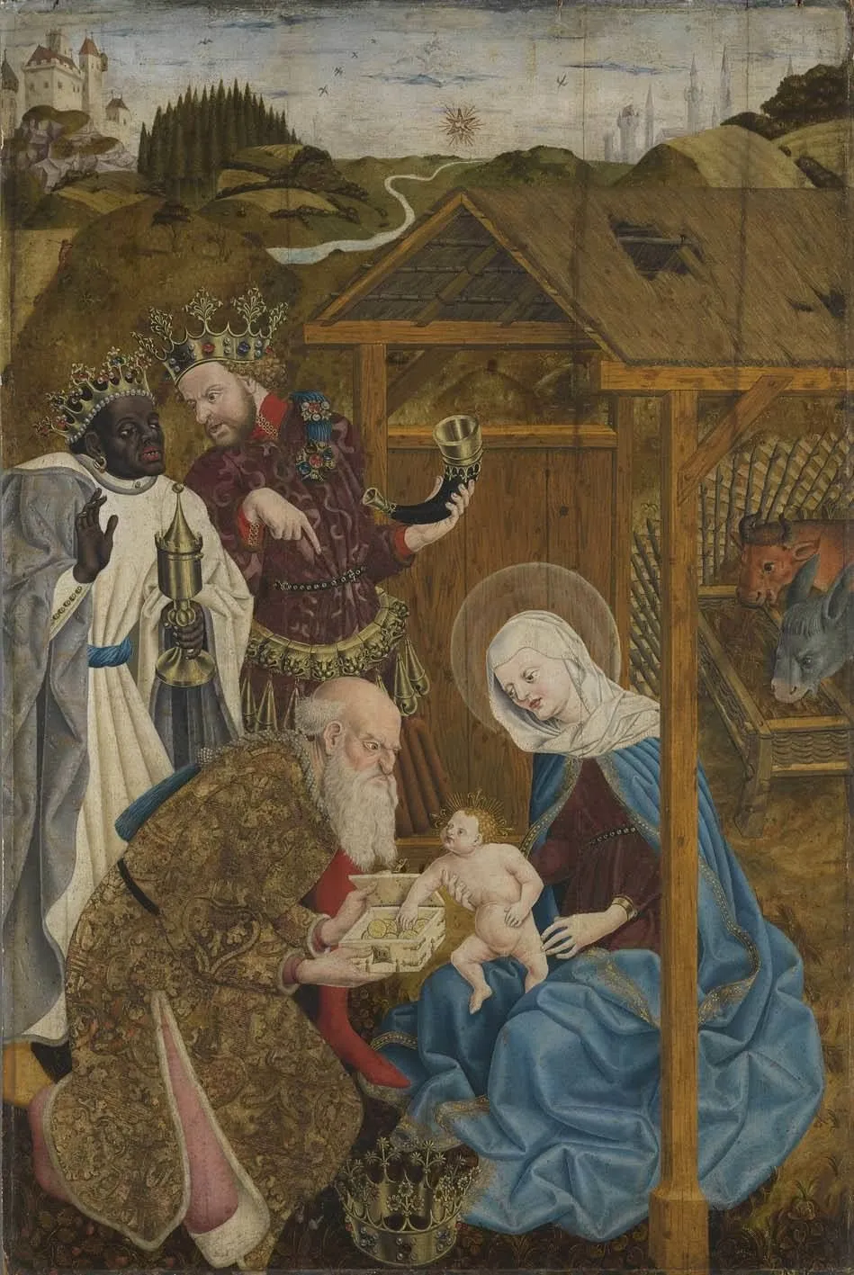 Altar of Mary: Adoration of the Magi, by Master of the Polling Panels, unspecified, 1444
