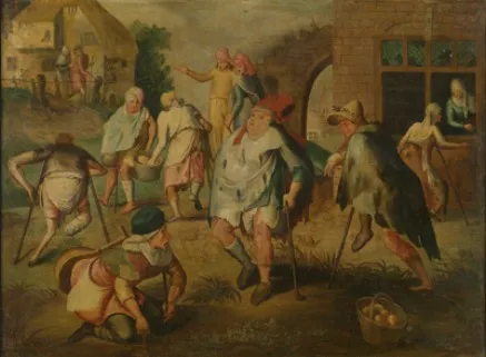 Beggars' neighborhood, by Master of the Prodigal Son, unspecified, 1550