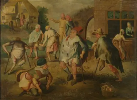 Beggars' neighborhood, by Master of the Prodigal Son