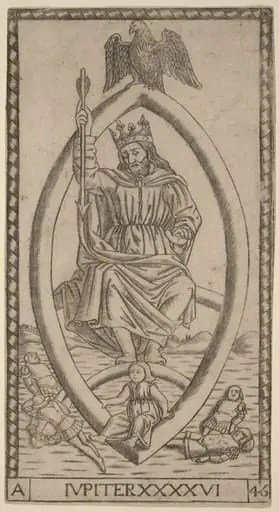Iupiter (Jupiter), by Master of the S-Series Tarocchi