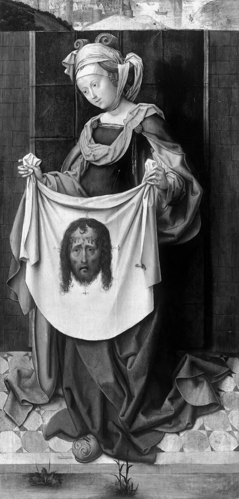 Saint Veronica, by Master of the Saint Bartholomew Altarpiece, paint, 1490