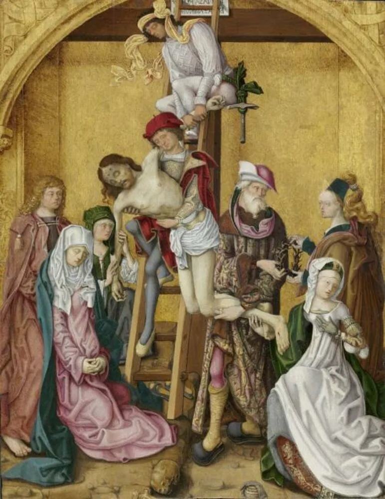 The Descent from the Cross, by Master of the Saint Bartholomew Altarpiece, unspecified, 1496