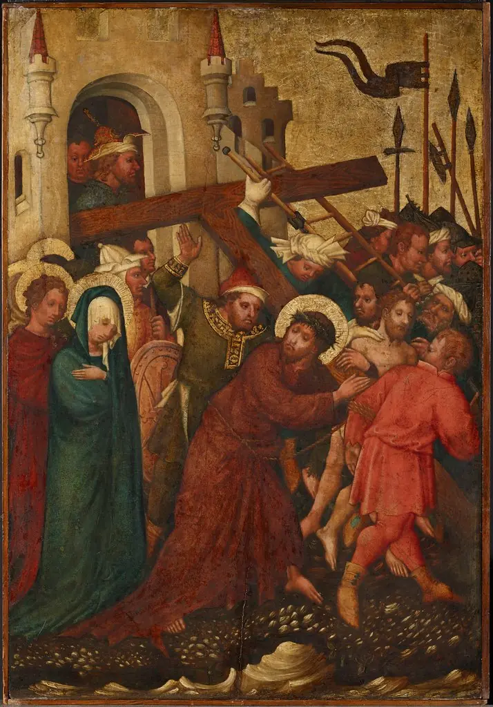 Carrying the cross of Christ, by Master of the Saint Lambrecht Votive Altarpiece