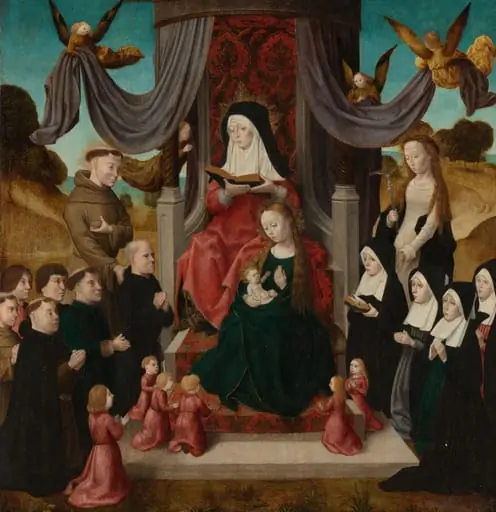 Virgin and Child with Saint Anne and Saints Francis and Lidwina, with Donors (Anna Selbdritt), by Master of the St. John's Altarpiece