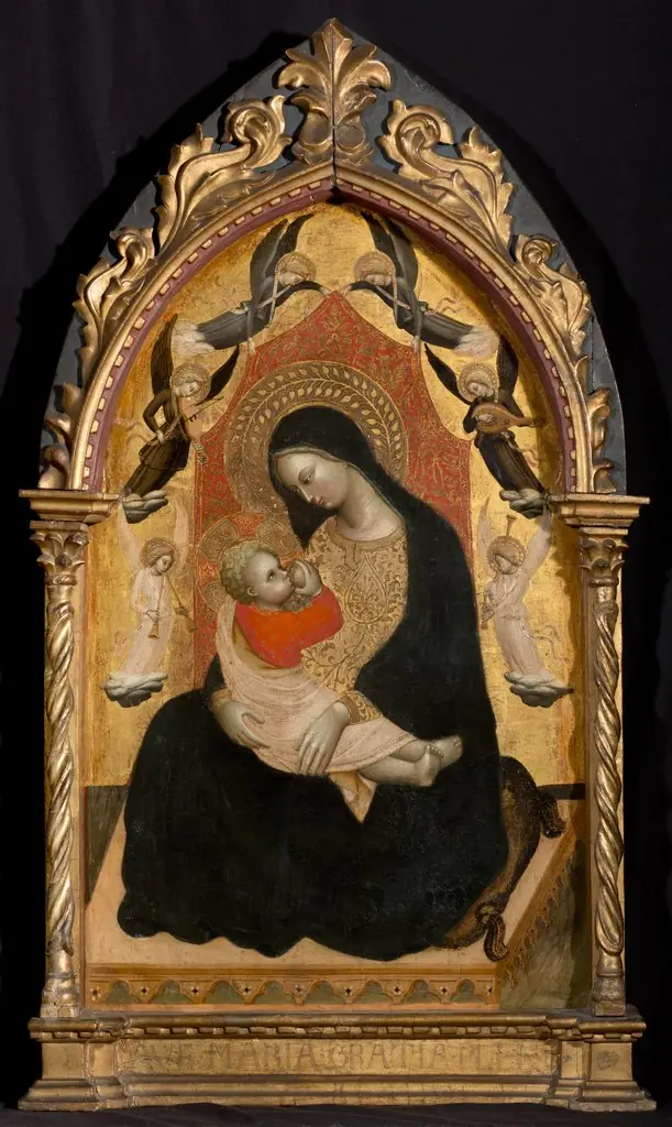 Virgin and Child with Music-Making Angels, by Master of the Straus Madonna