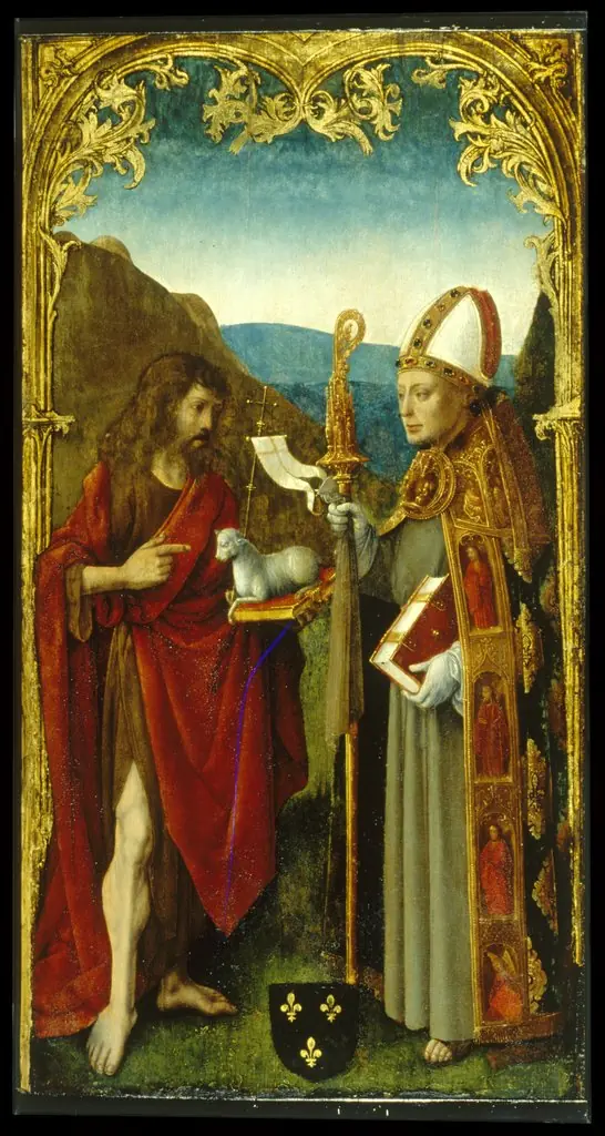 Saint John the Baptist and a Bishop Saint, by Master of the Virgo inter Virgines