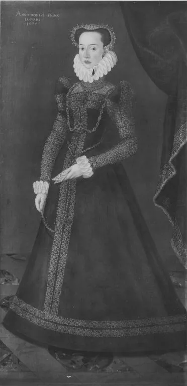 Anna, Elisabeth oder Barbara, Tochter des Pfalzgrafen Wolfgang von Zweibrücken-Veldenz, by Master of the Vohenstrauss Portrait, oil, 1575