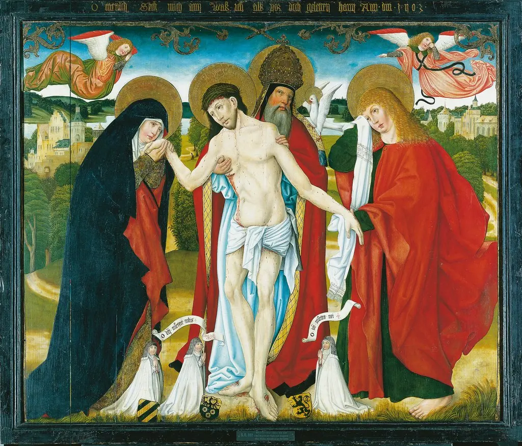 The Holy Trinity with the Virgin Mary and St John the Evangelist, by Master of the Wendelin Altar