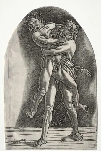 Hercules and Antaeus, by Master of the Year 1515
