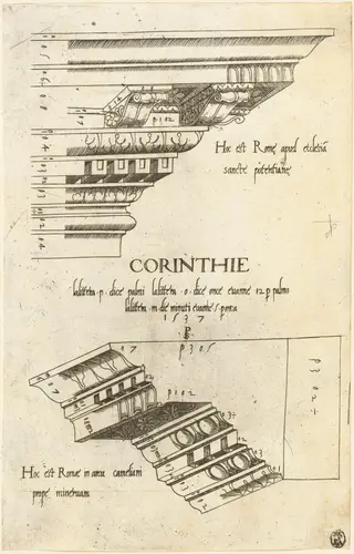 Entablatures from Santa Pudenziana and the Arch of Camigliano, Rome, by Master PS