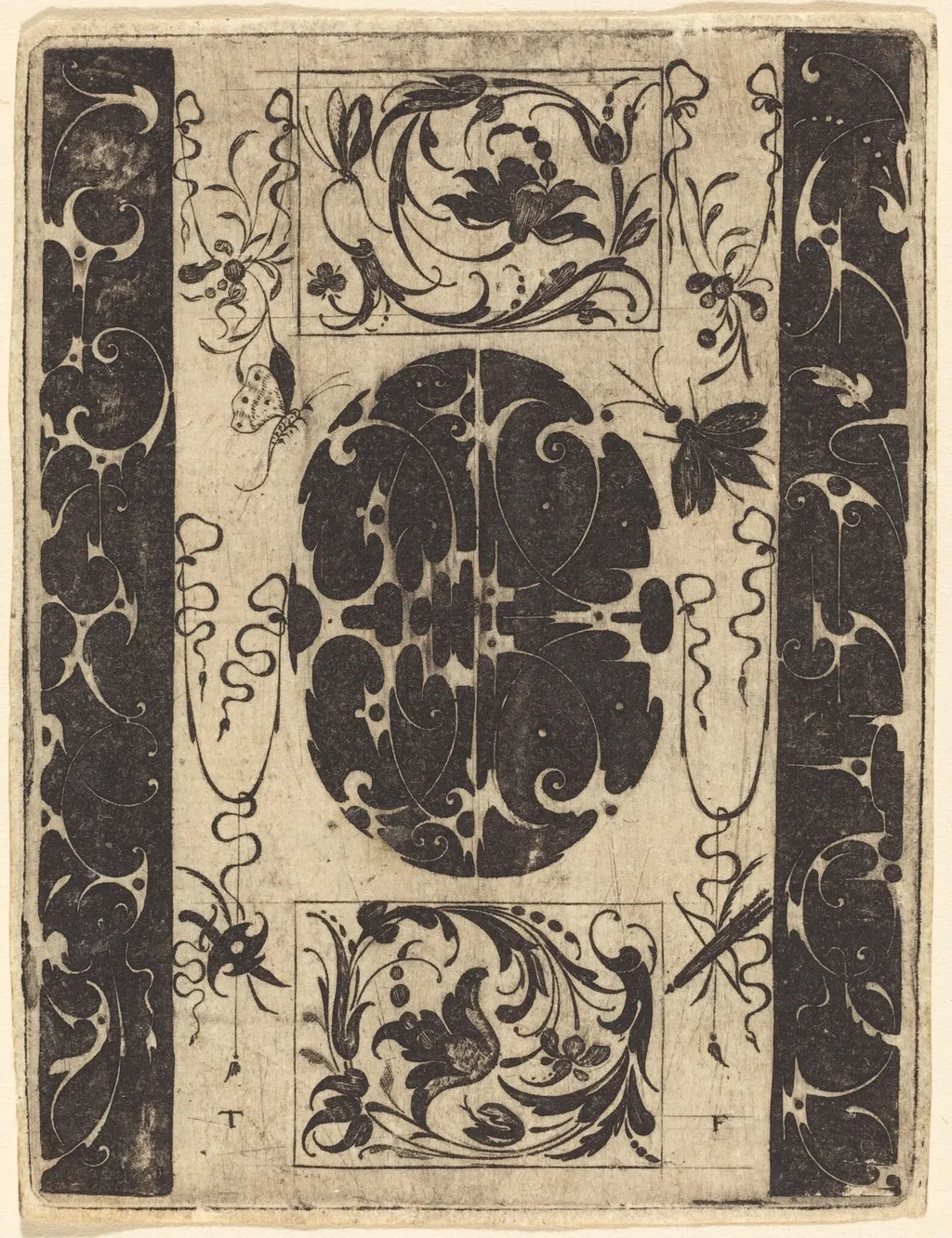 Ornament, by Master T.F., ink, 1540