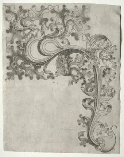 An Oak Leaf Ornament, by Master W with the Key