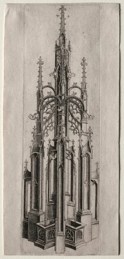 Design for a Gothic Fountain, by Master W with the Key, 1470