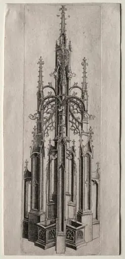 Design for a Gothic Fountain, by Master W with the Key