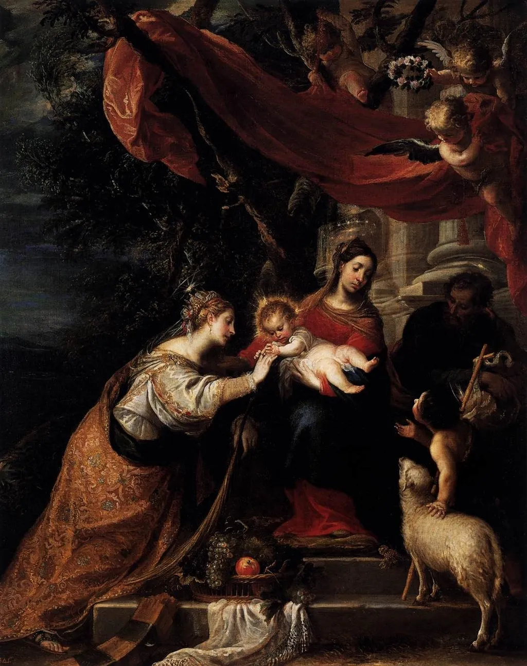 The Mystic Marriage of Saint Catherine, by Mateo Cerezo, oil, 1660