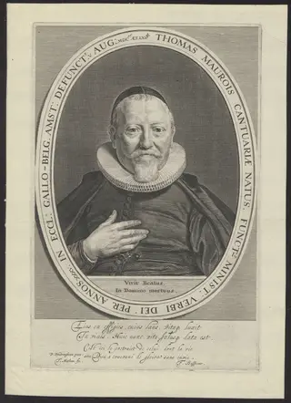 Portrait of Thomas Maurois, Walloon minister in Amsterdam, by Matham Theodoor, 1650