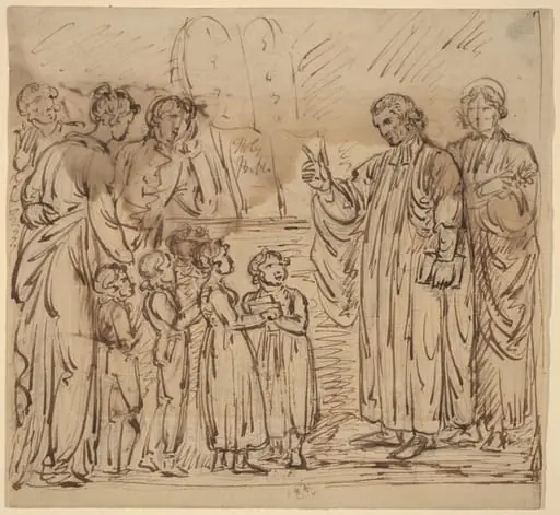 Bible Lesson [recto], by Mather Brown
