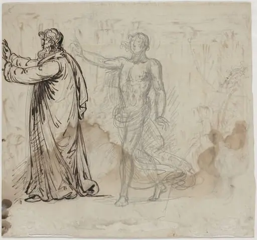 Three Figures [verso], by Mather Brown
