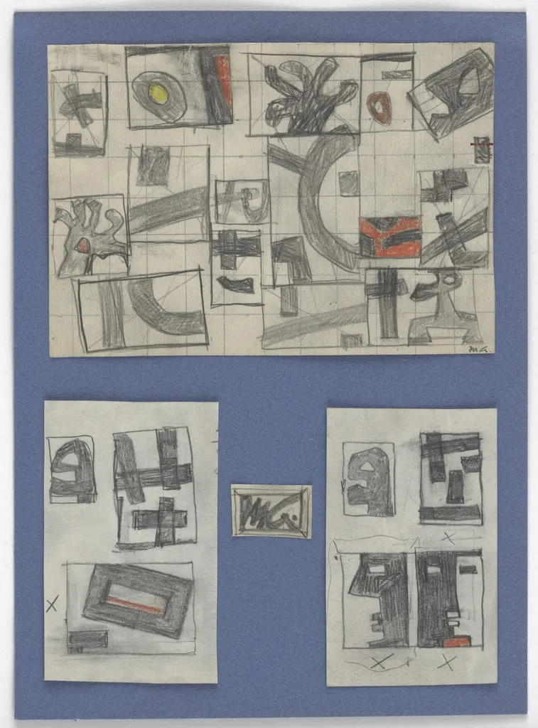 Untitled, by Mathias Goeritz, graphite, 1953