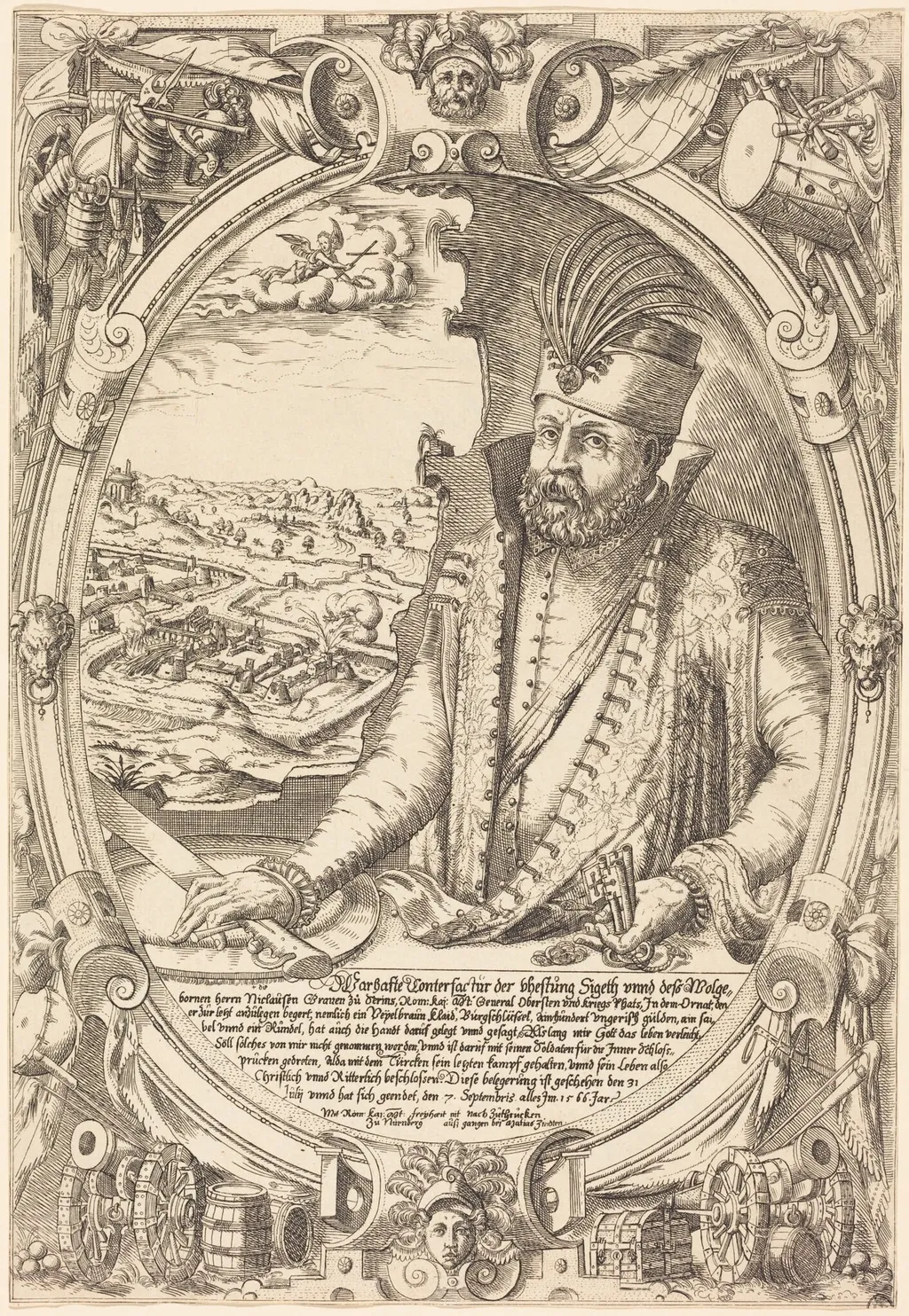 Count Nicolas Zrinyi, by Mathis Zündt, ink, 1535