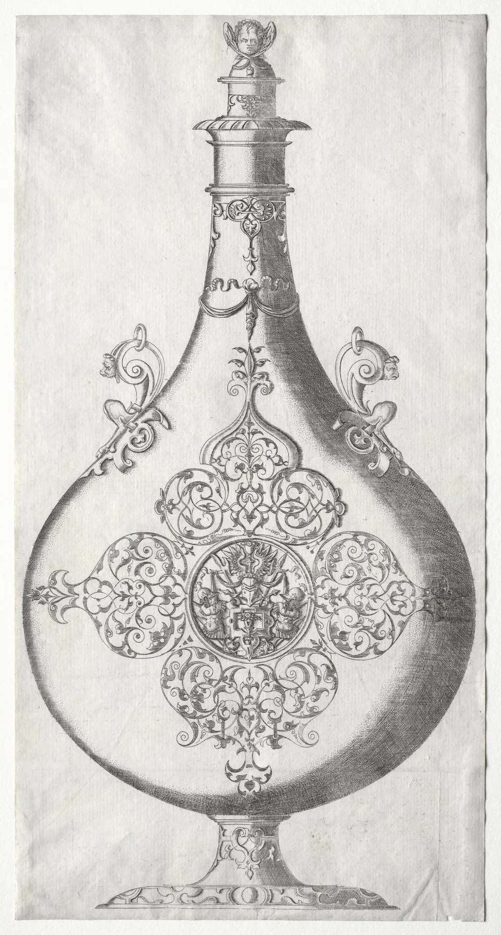 Pear-shaped Bottle with Trophy of Arms, by Mathis Zündt, 1545