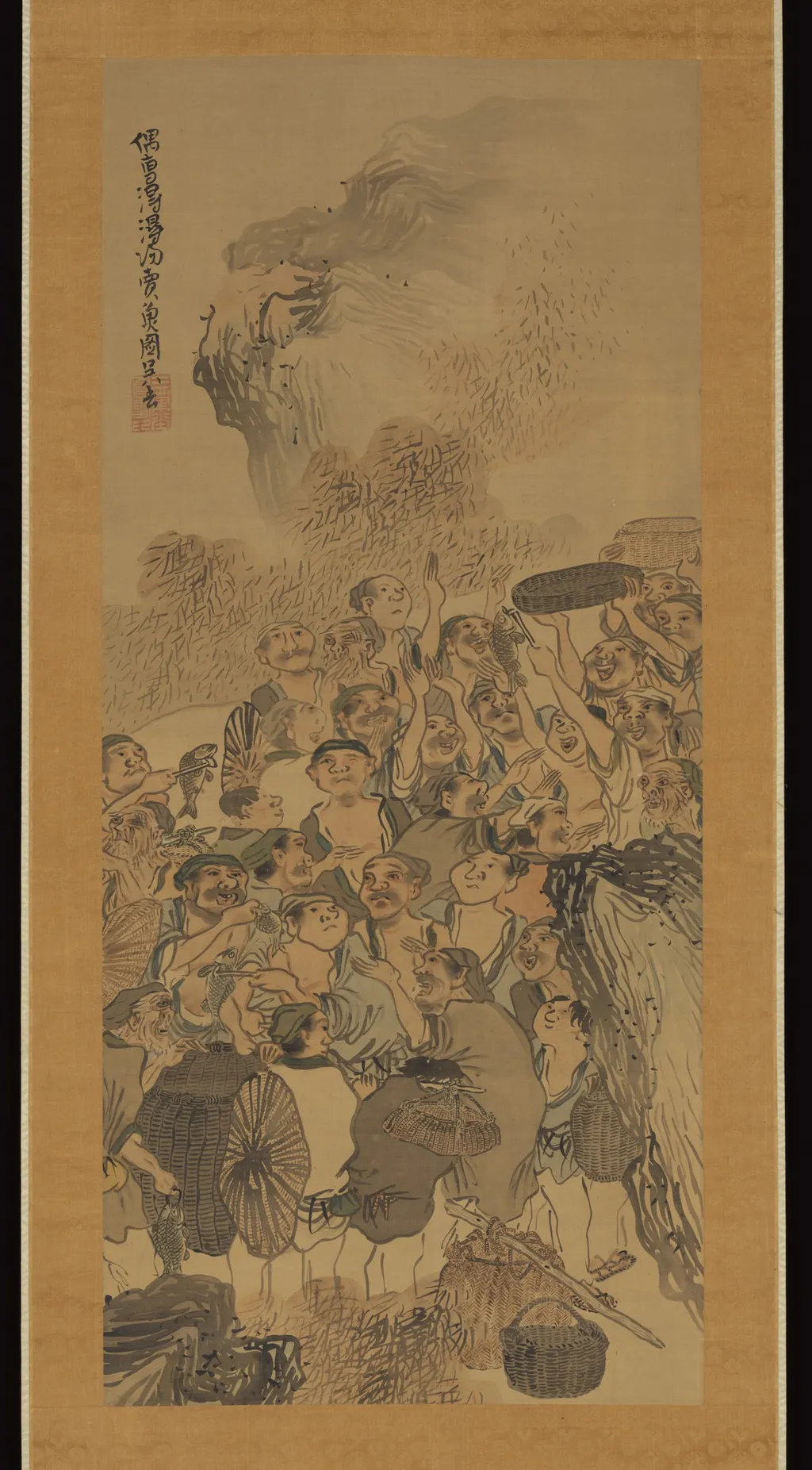 Fish Market, by Matsumura Goshun, unspecified, 1792