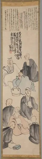 Gathering of Poetic Immortals with Poem Drafts, by Matsumura Goshun