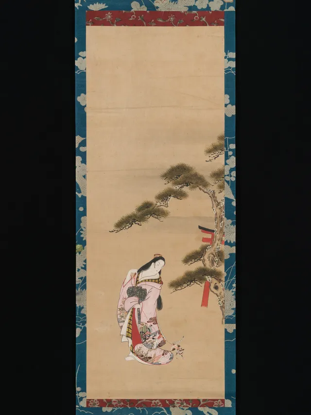 The Third Princess and a Cat, from the "New Herbs I" (Wakana I) chapter The Tale of Genji (Genji monogatari}
