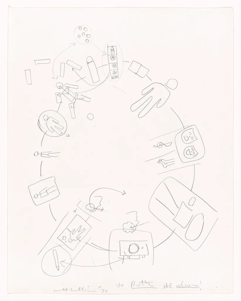 Untitled, by Matt Mullican, graphite, 1976