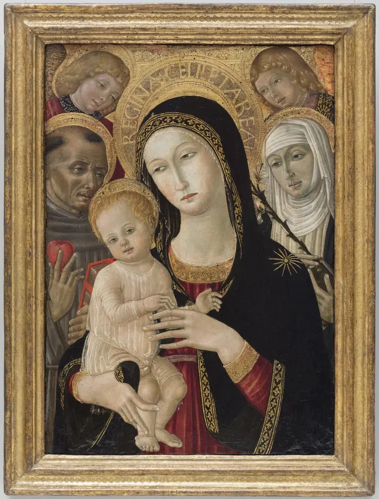 Madonna and Child with St. Catherine of Siena, Saint Anthony of Padua and Angels, by Matteo di Giovanni
