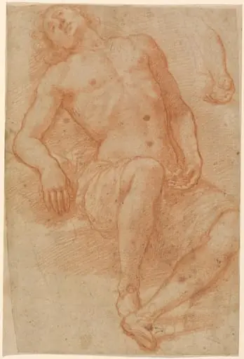 A Male Nude, Half Reclining, by Matteo Rosselli