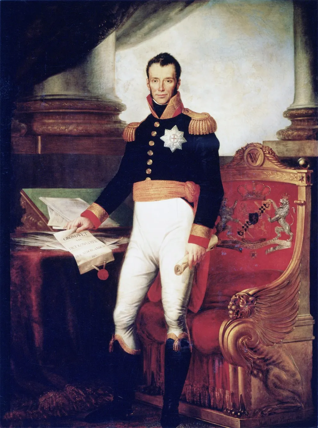 Portrait of King Willem I (1772-1843), by Mattheus Ignatius van Bree, oil, 1814