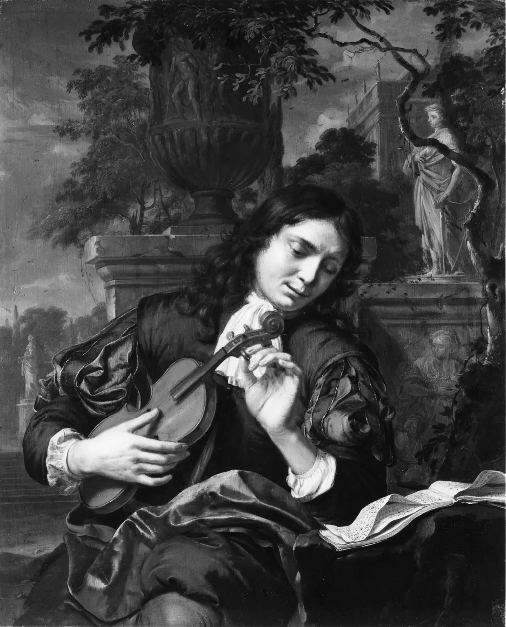 The Violinist, by Mattheus Wijtmans, oil, 1660