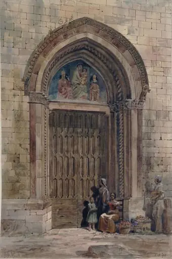 Church doorway, Spoleto, Italy, by Matthew Digby Wyatt