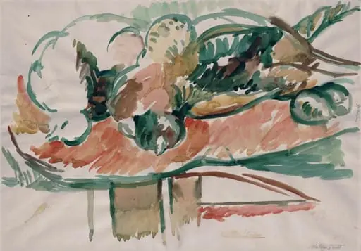 Pheasants on a table, by Matthew Smith